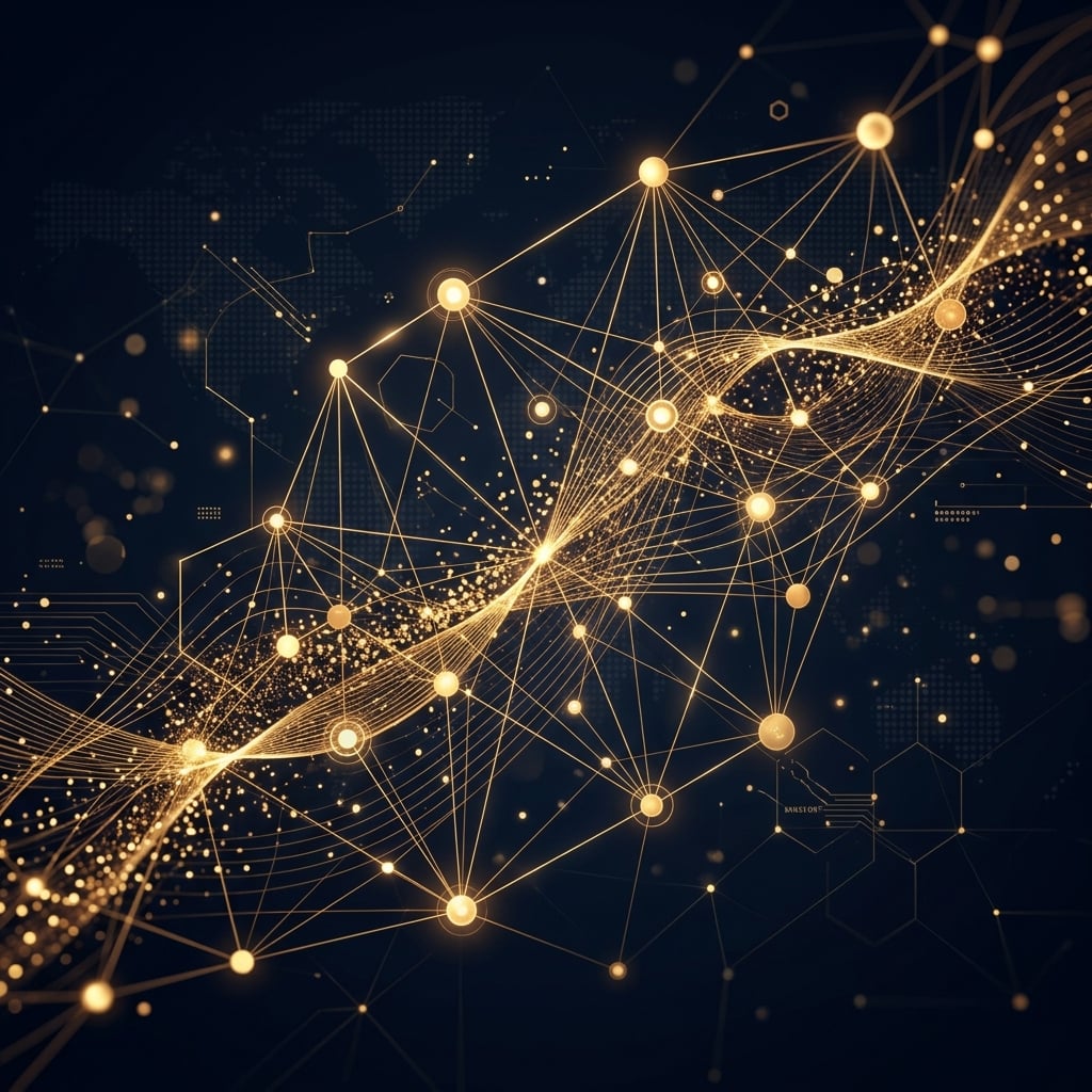 Abstract gold particle network